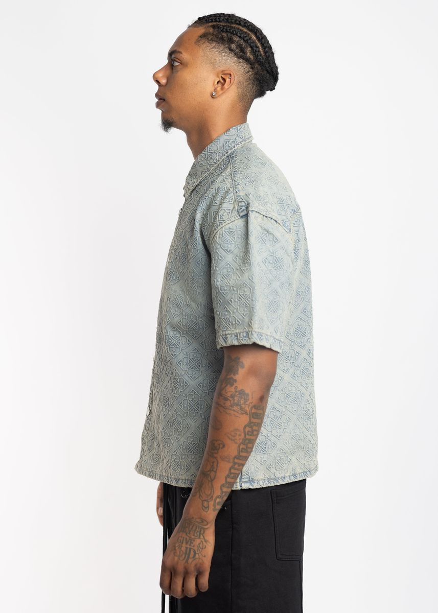 Vintage Blue Denim Button Up Shirt - Vintage Denim Blue