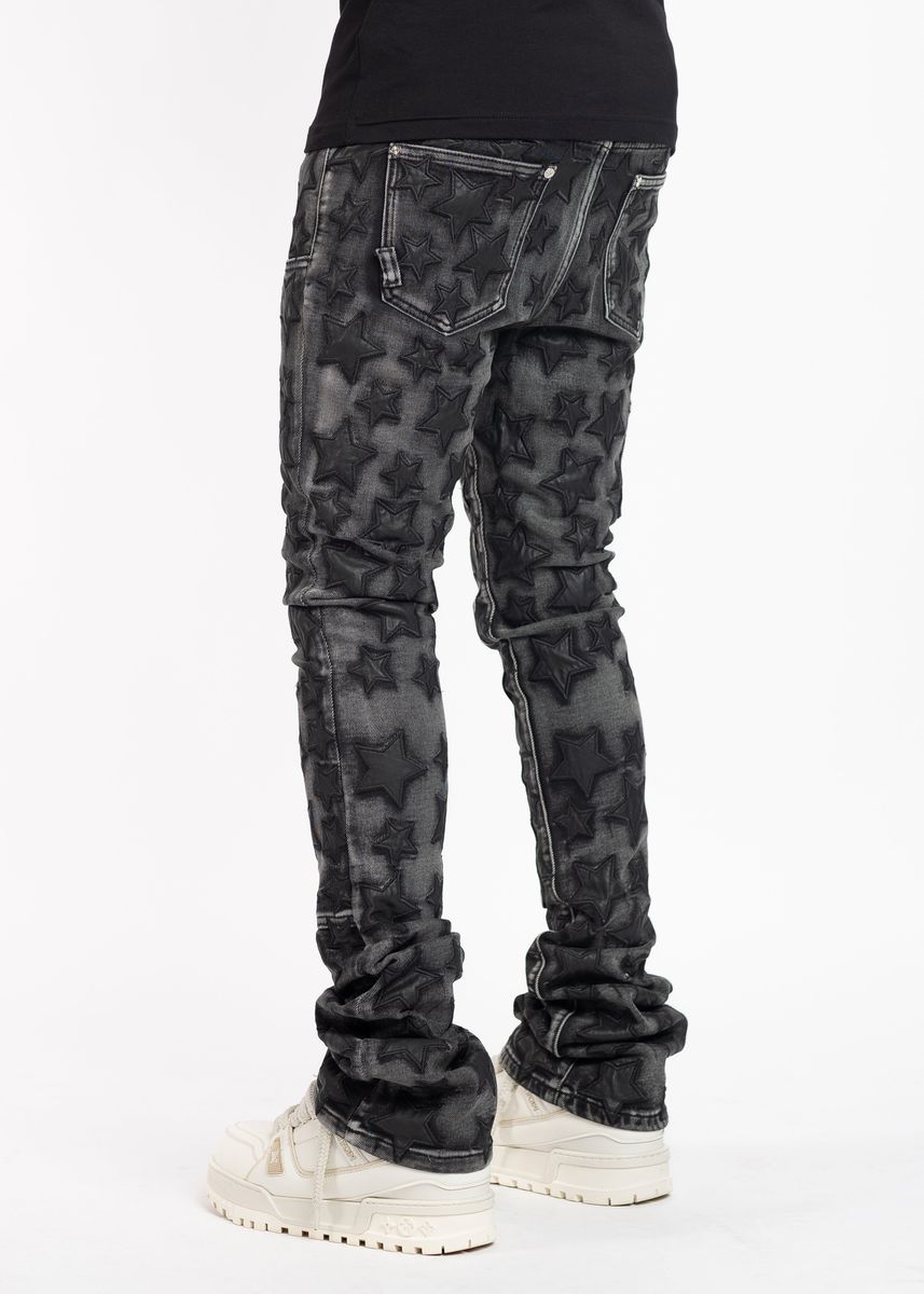 Obsidian Black Stars Denim - Black