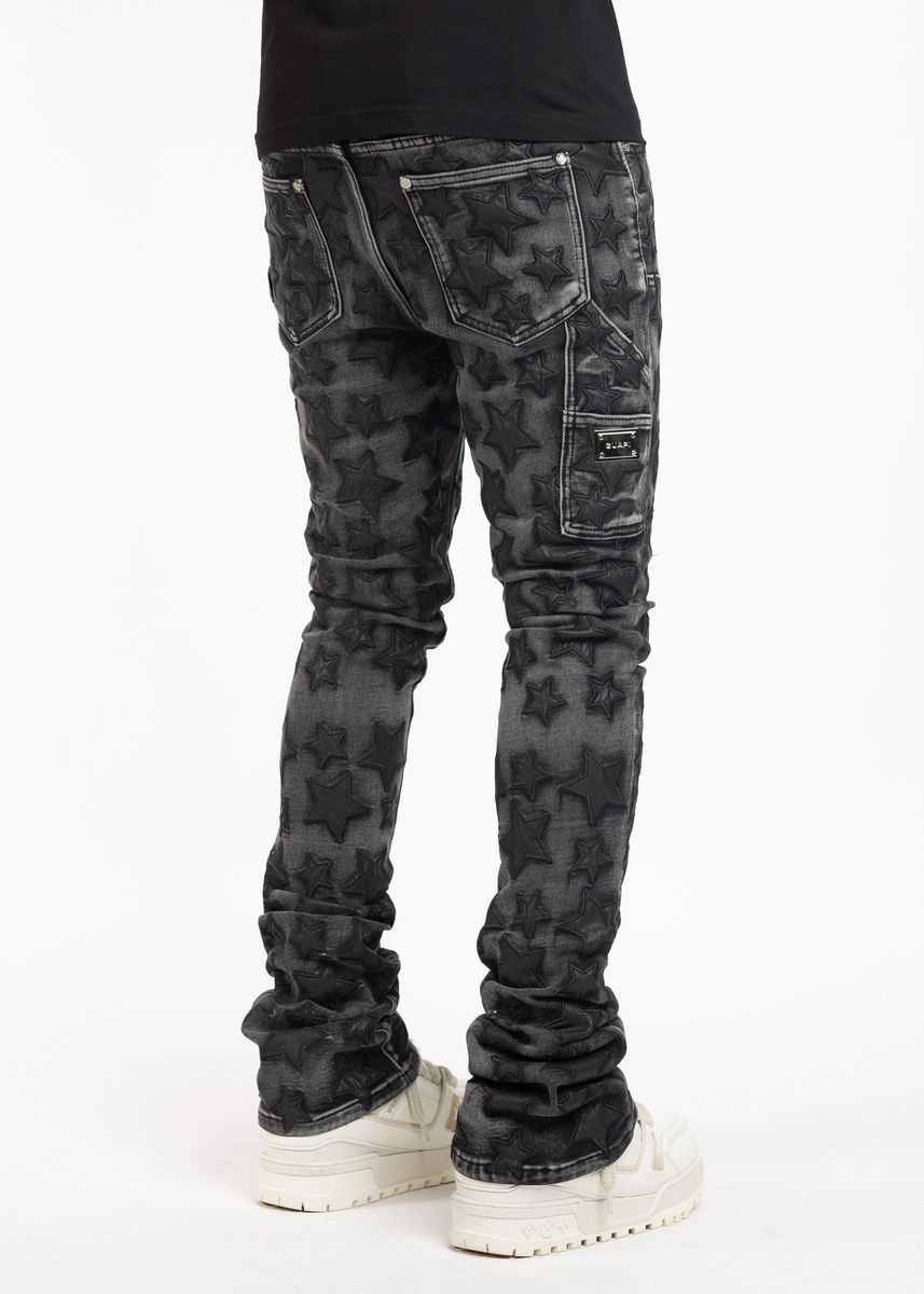 Obsidian Black Stars Denim - Black