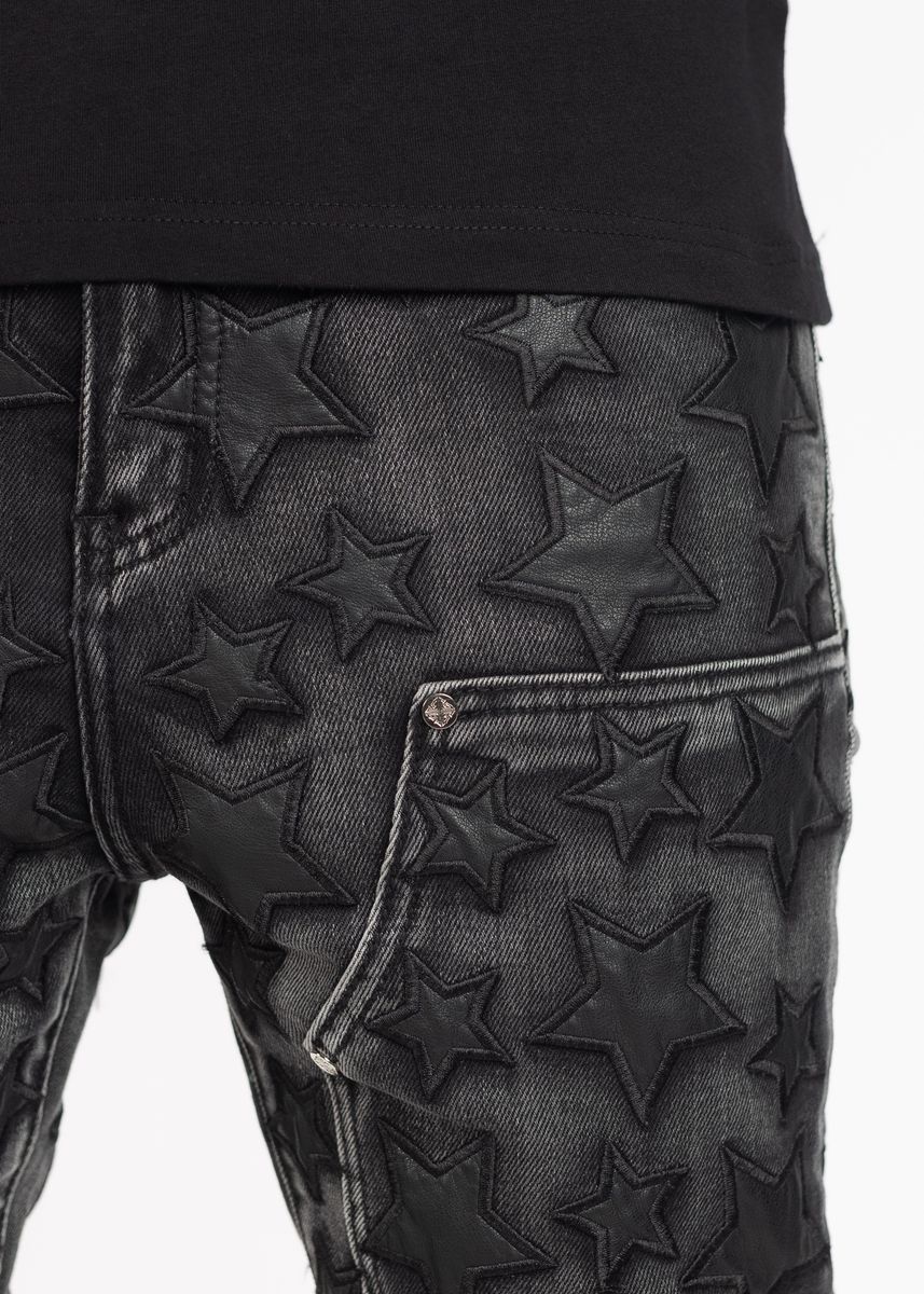 Obsidian Black Stars Denim - Black