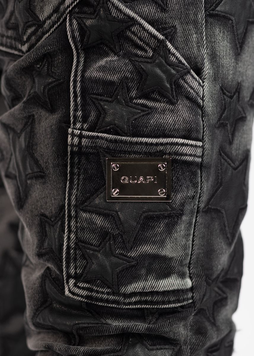 Obsidian Black Stars Denim - Black
