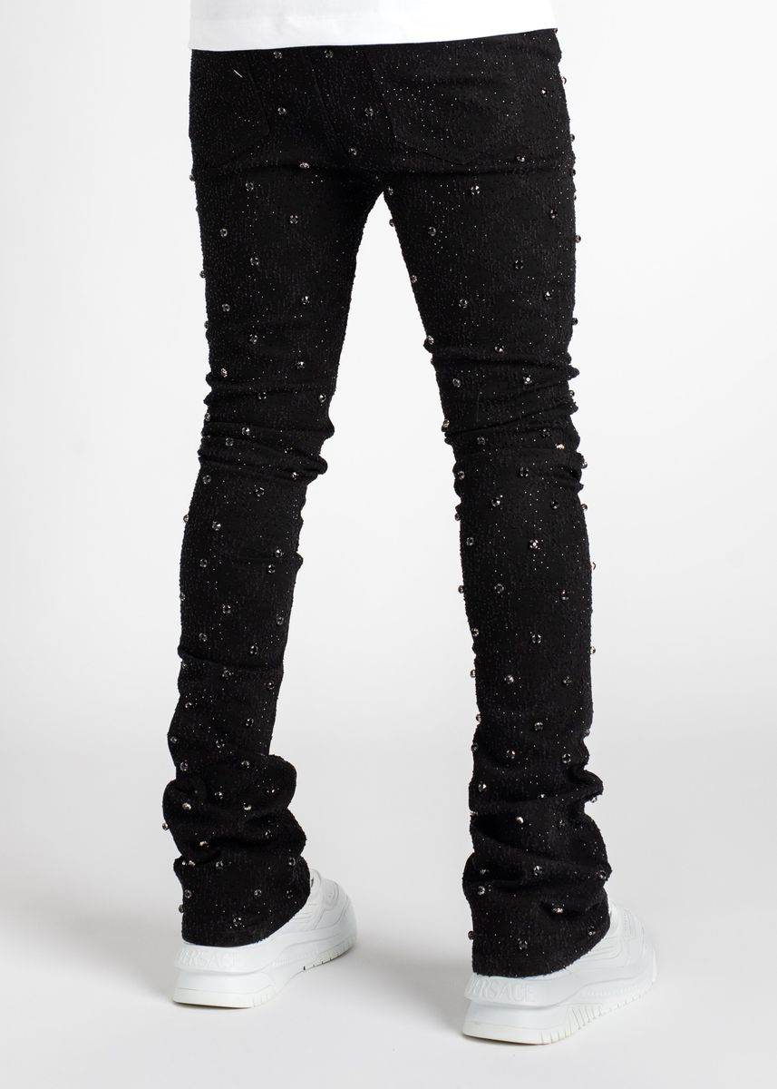 All Black Embellished Denim - Black