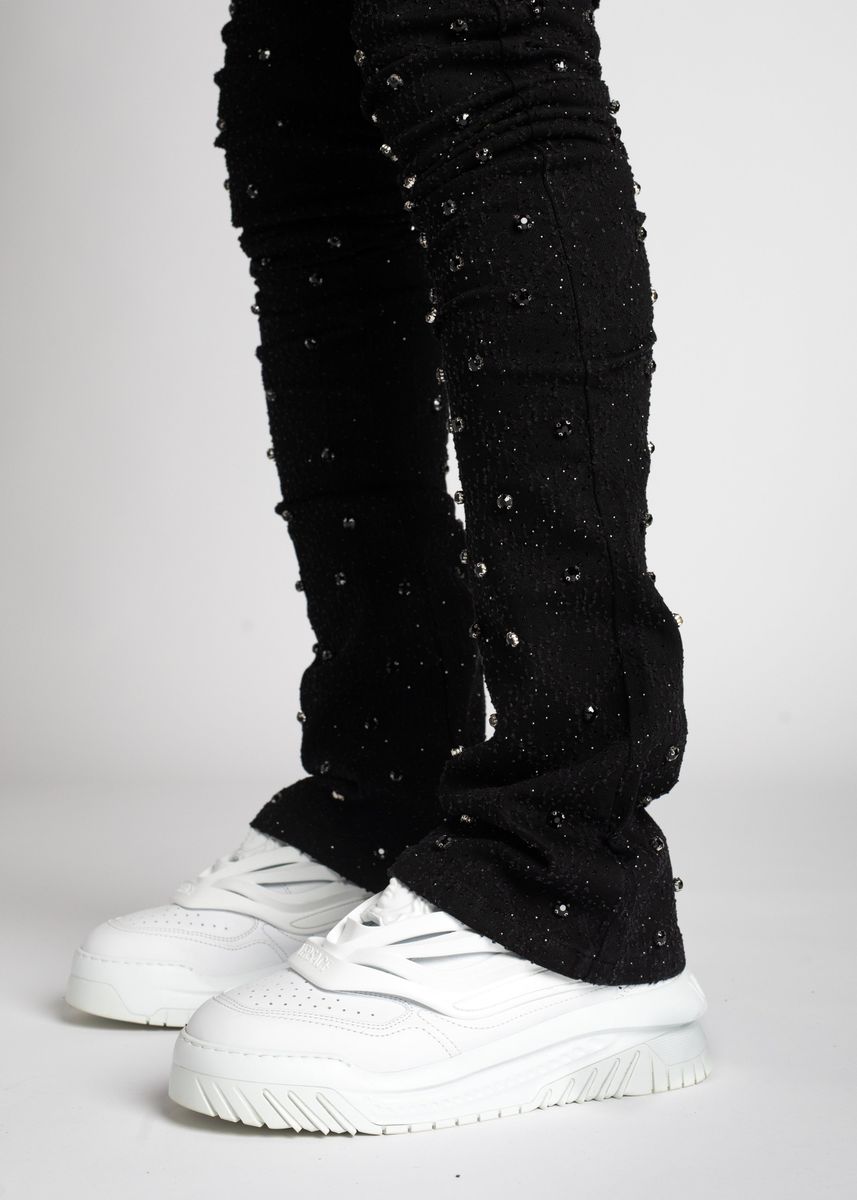 All Black Embellished Denim - Black