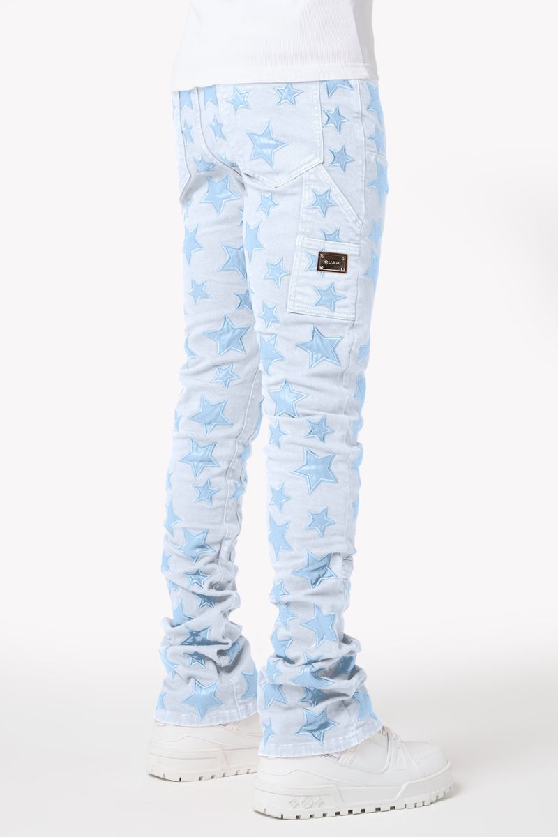 Aqua Blue Stars Denim - Blue