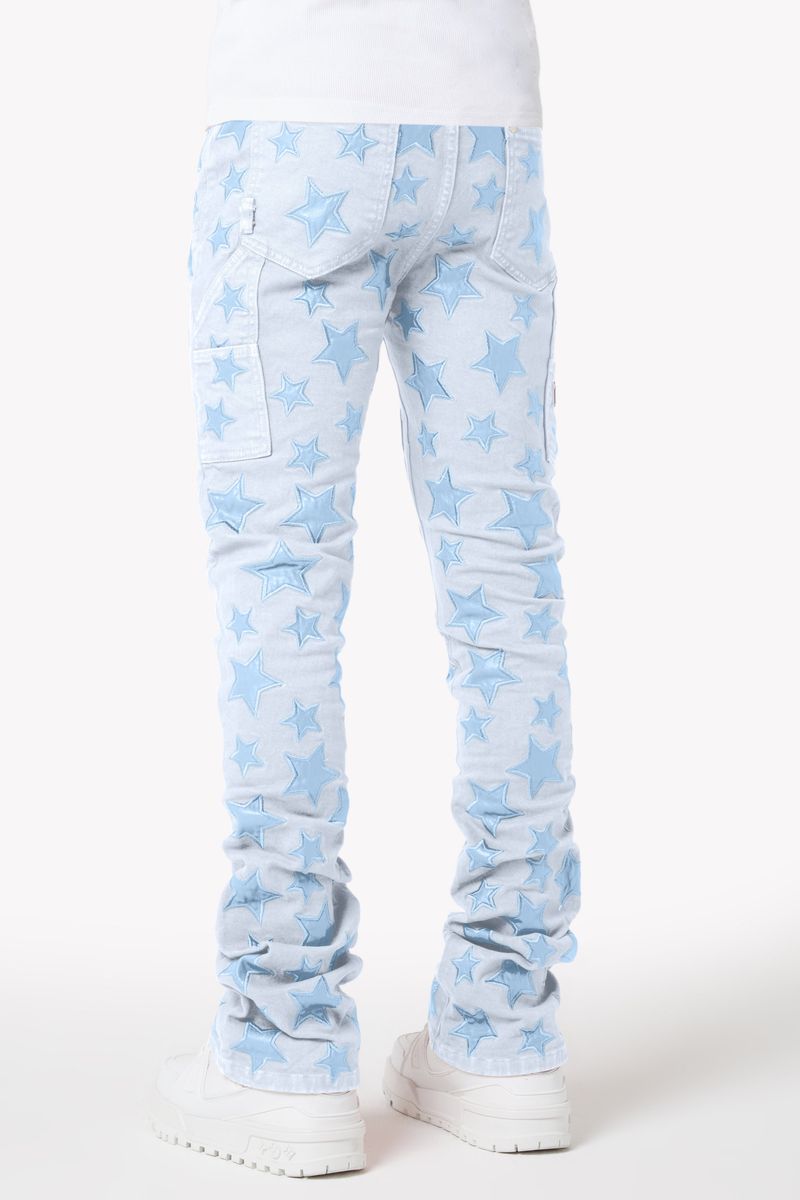 Aqua Blue Stars Denim - Blue