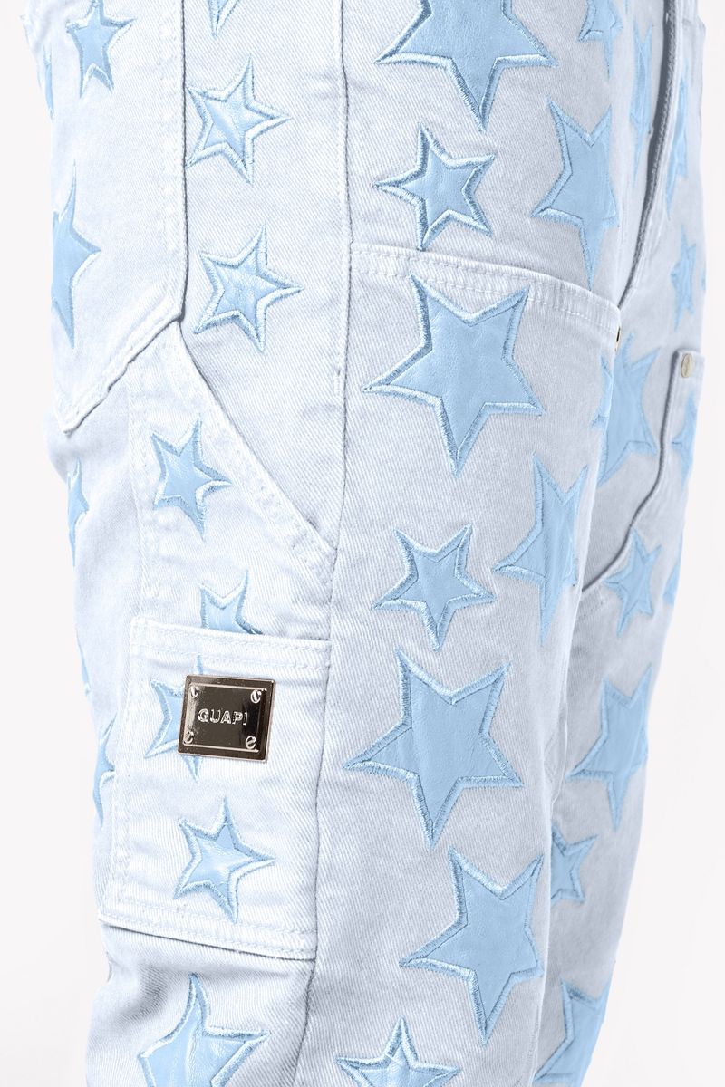 Aqua Blue Stars Denim - Blue