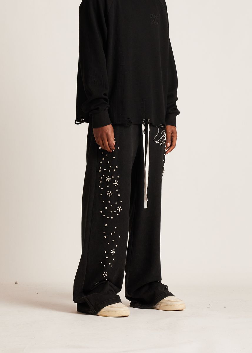 E Stud Sweatpants - Black