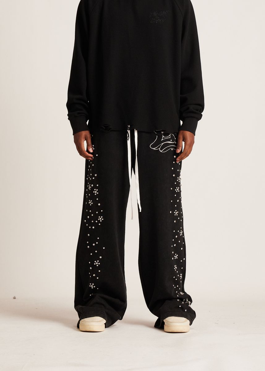 E Stud Sweatpants - Black