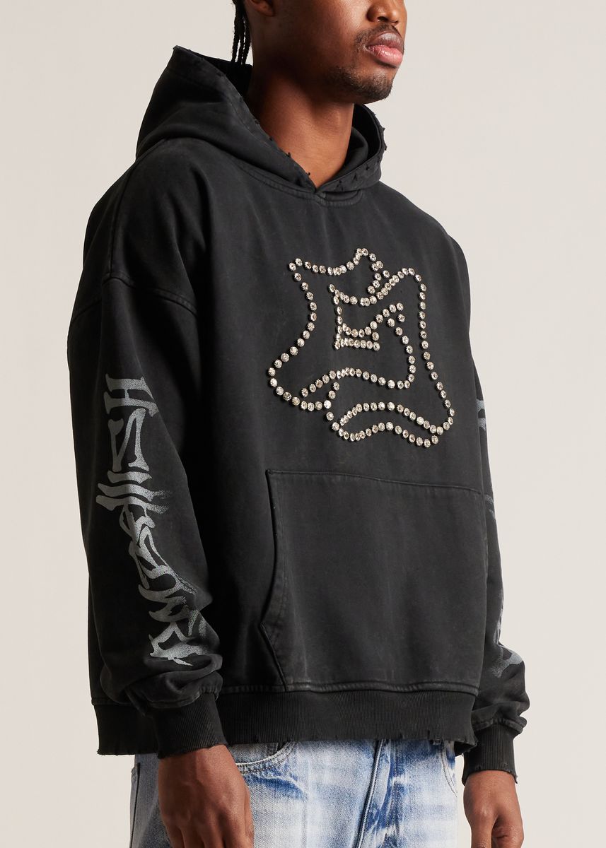E Stud Hoodie - Black
