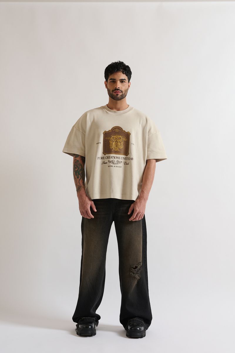 Monclair Inner Circle T-Shirt - Cream / Brown