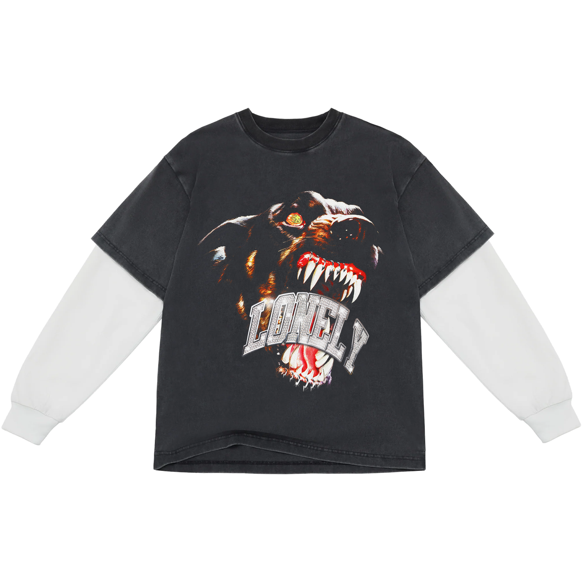 Vicious Long Sleeve T-Shirt - Black / White