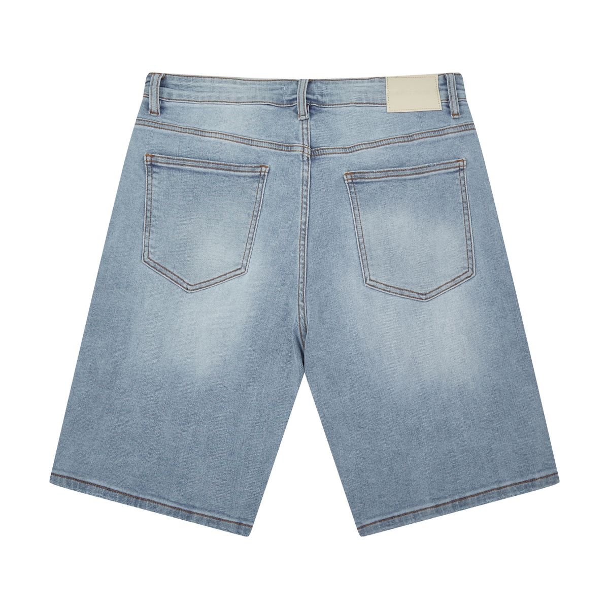 Patchwork Jean Shorts - Denim Blue