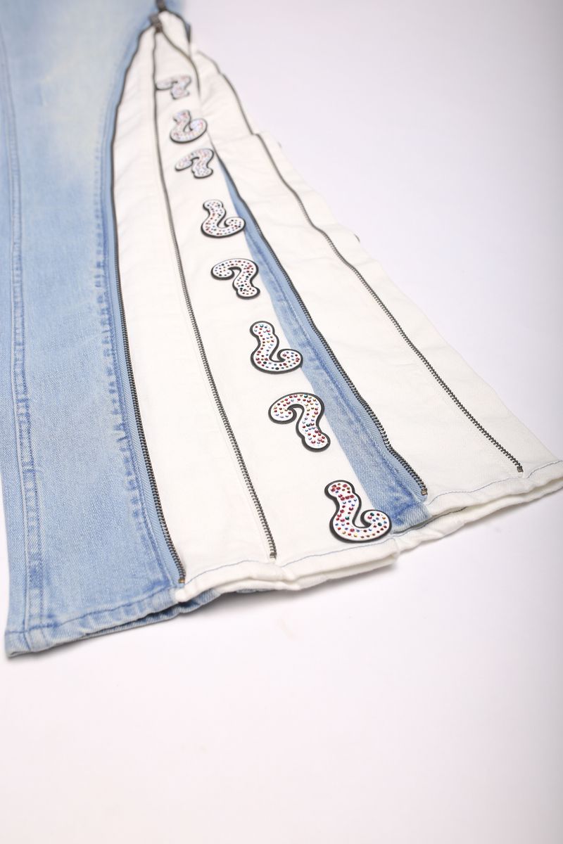 Question Mark Flare Denim - Light Indigo