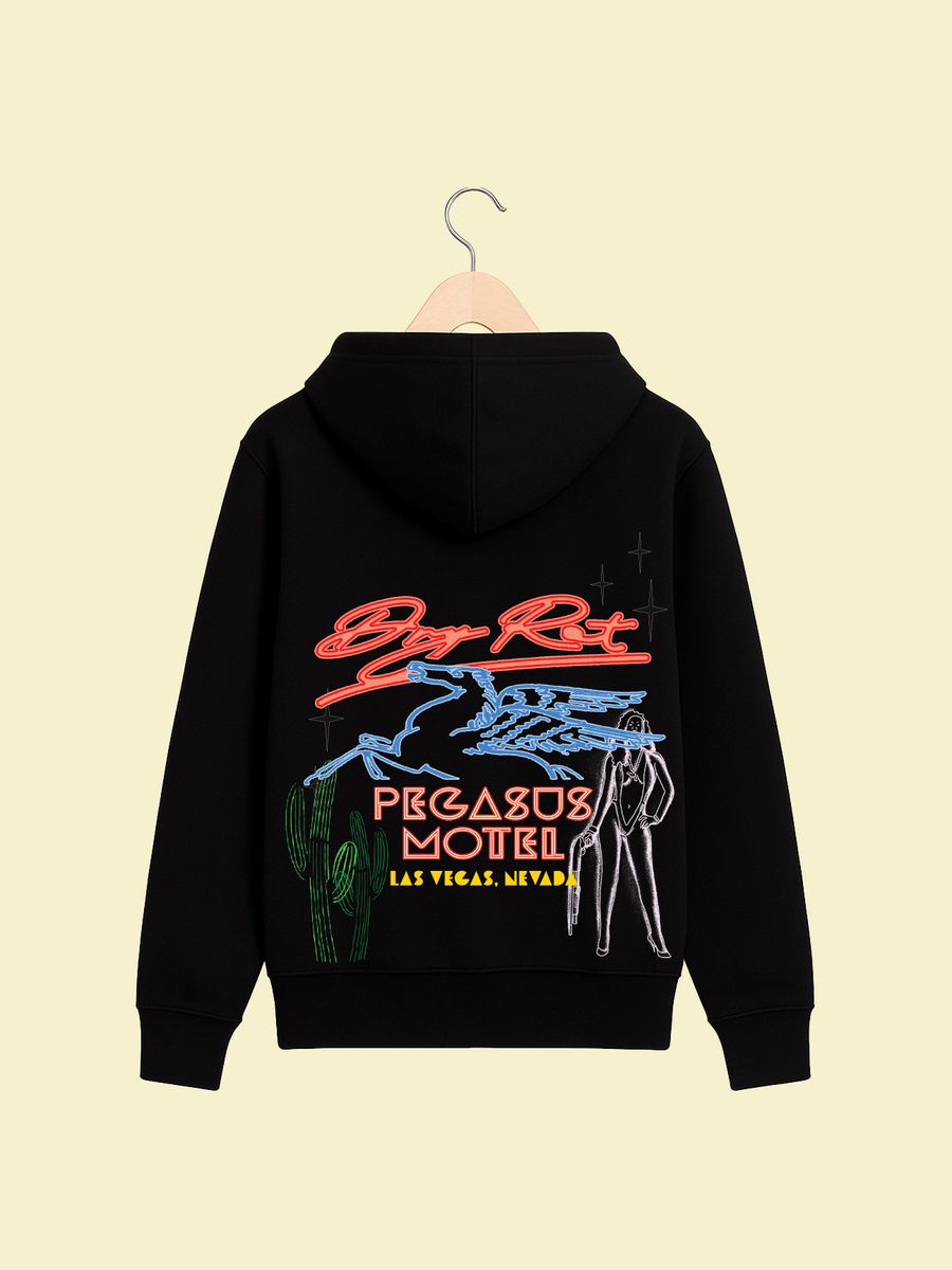 Dry Rot Zip Up Hoodie - Black