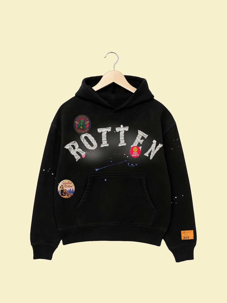 Rotten Souvenir Hoodie - Black Wash