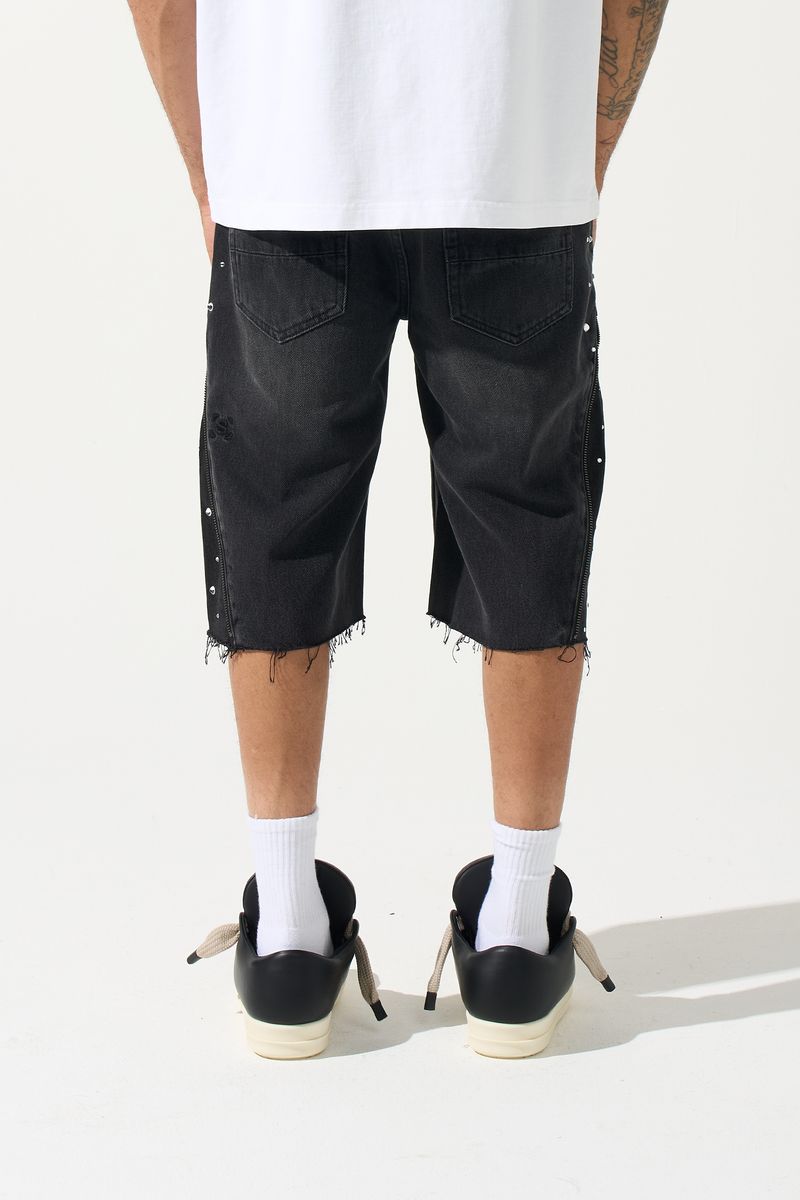 Obsidian Denim Shorts - Black