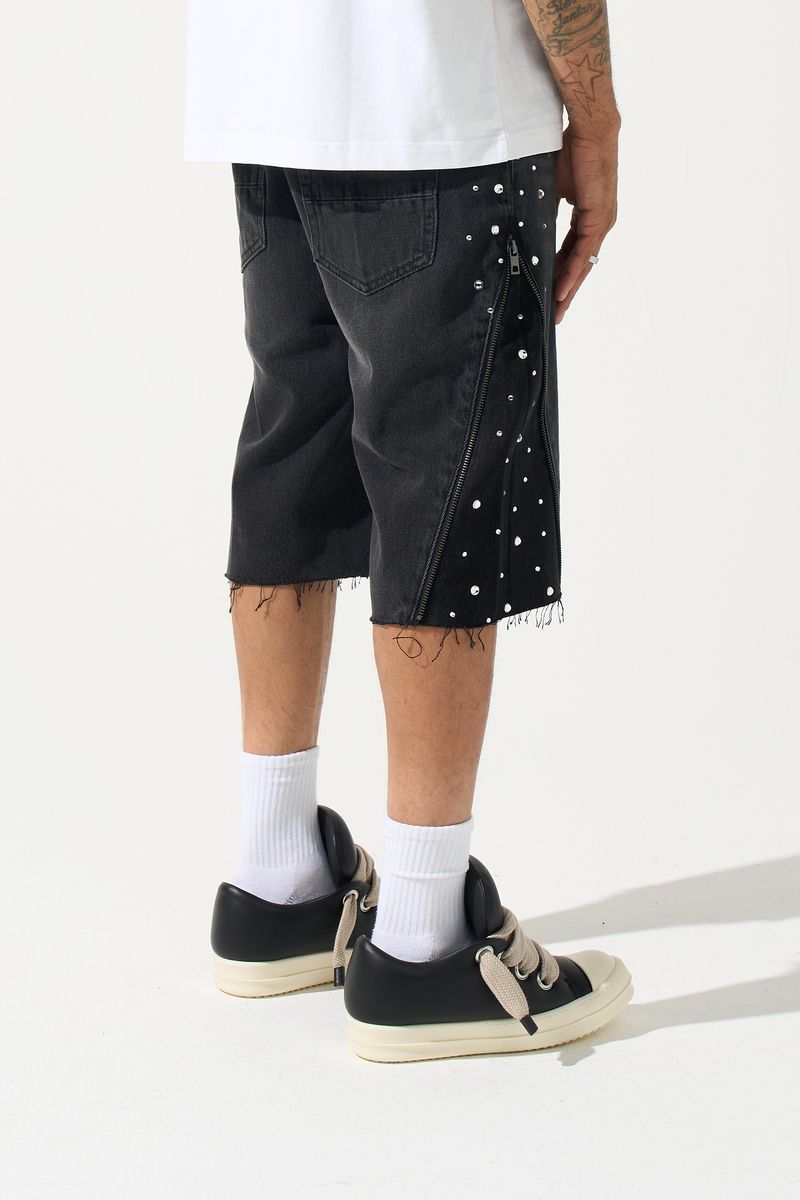 Obsidian Denim Shorts - Black