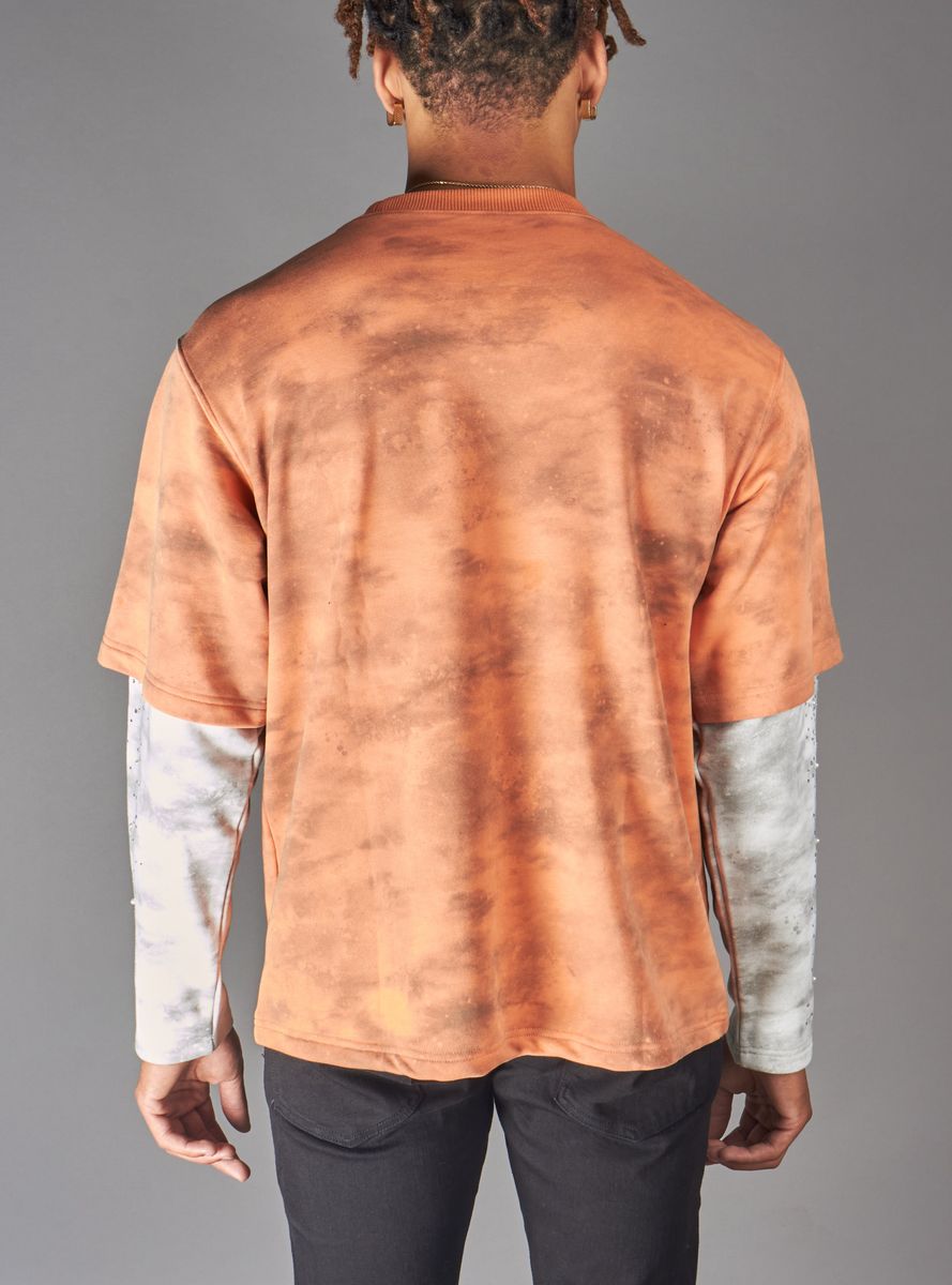 Thorn Longsleeve T-Shirt - Coral / Light Grey