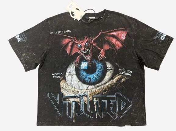 Tears Cropped T-Shirt - Black