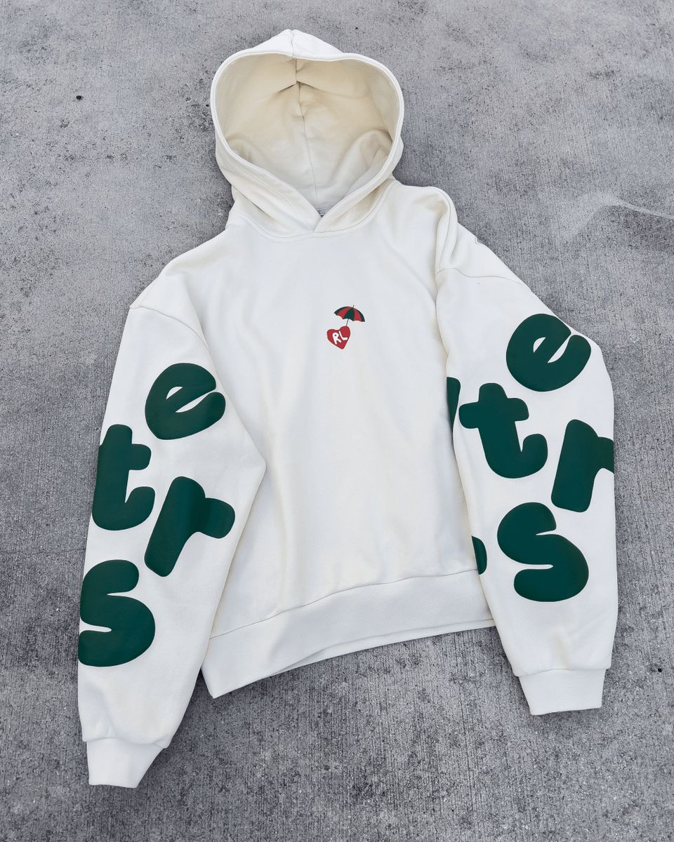 Main Beach Scattered Hoodie - Cream / Green