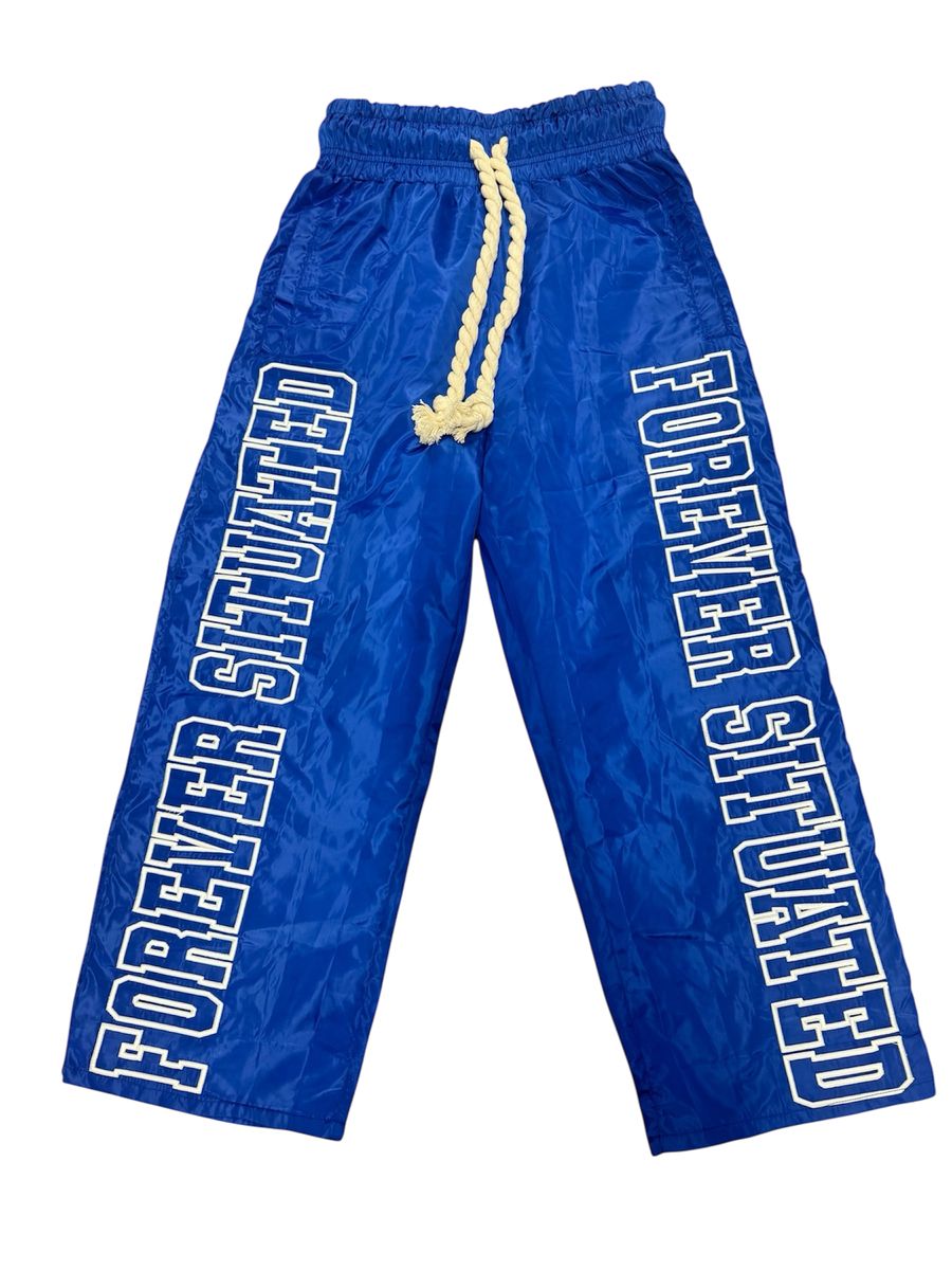 Forever Situated Nylon Track Pants - Blue