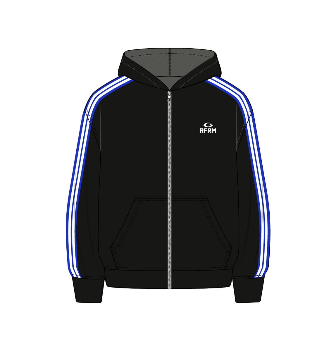 Color Block Sweatsuit - Black / Blue