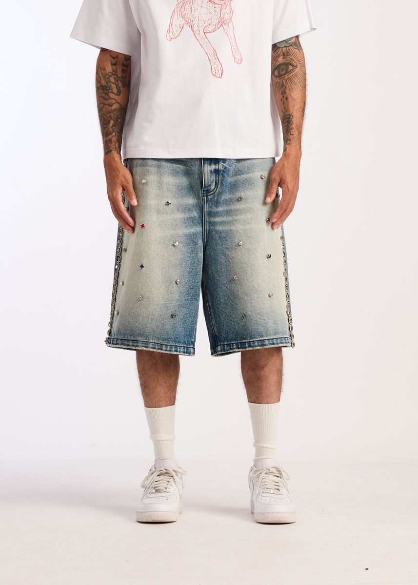 Thanos Jean Shorts - Blue
