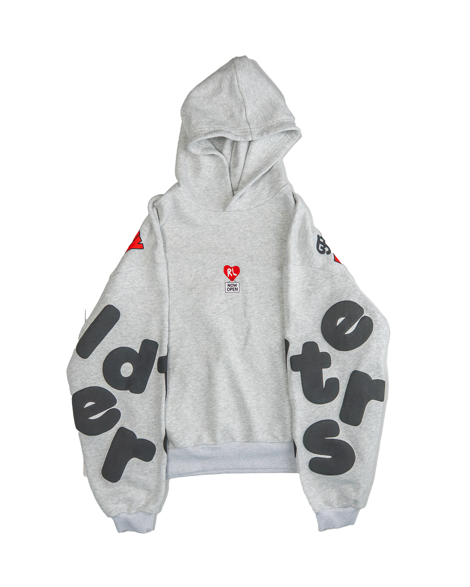 Therapy Scattered Hoodie - Grey / Red