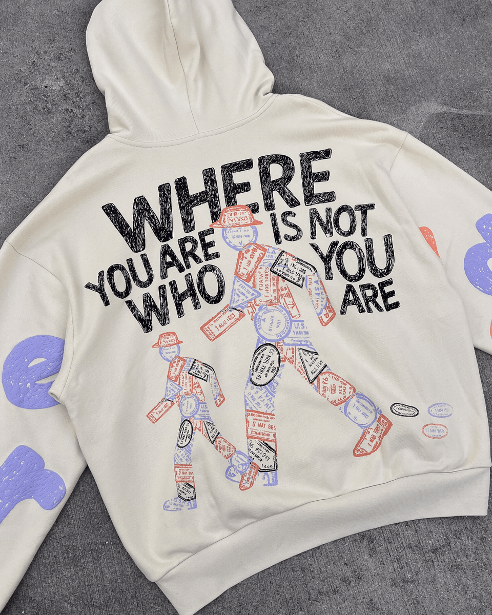 Where U Are Scattered Hoodie - Cream