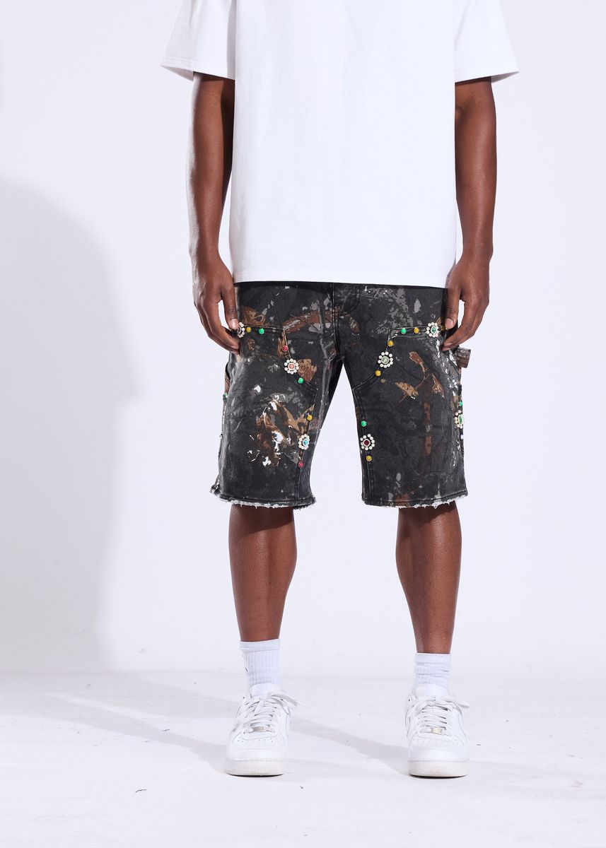 Lotus Denim Shorts - Camo