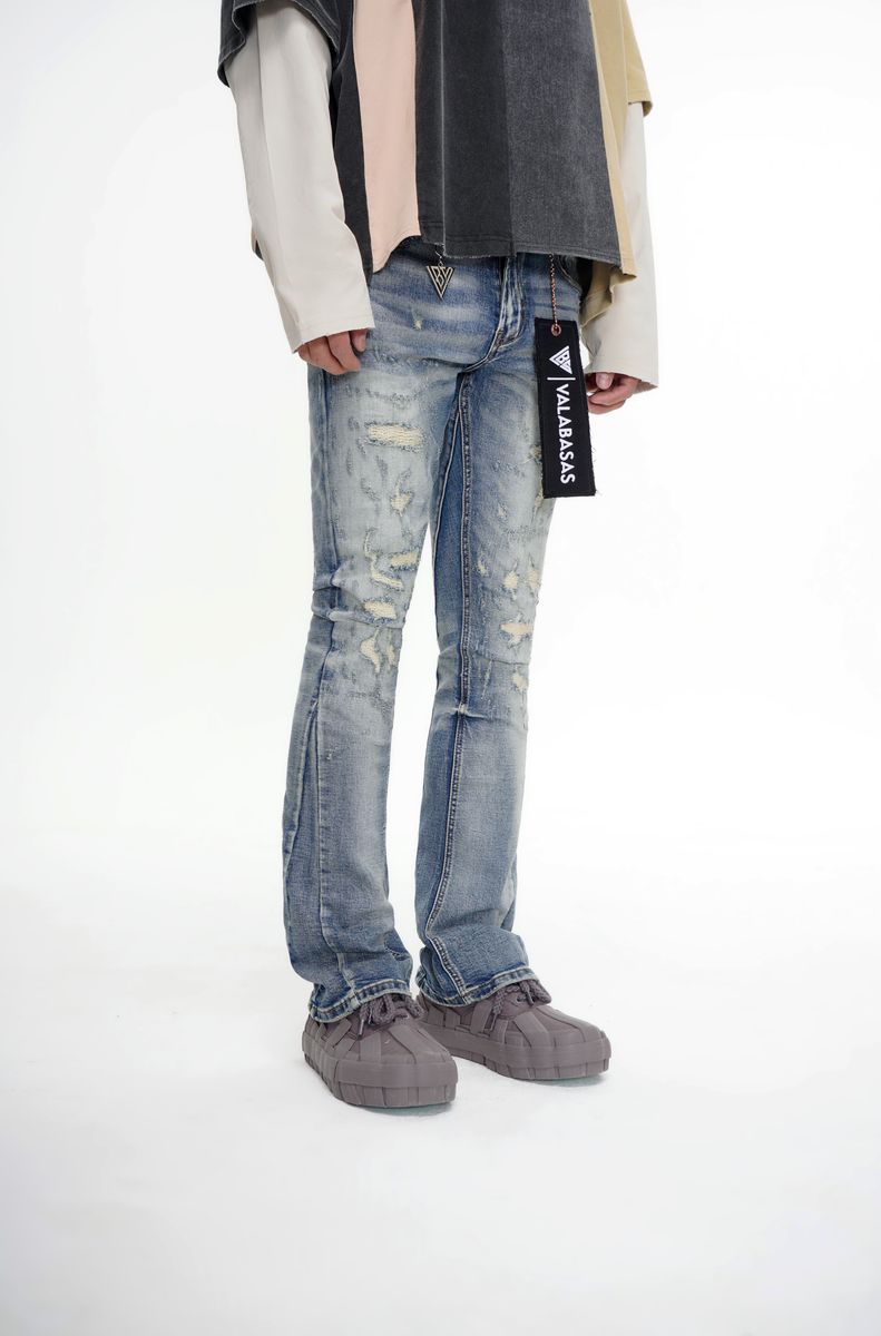 Bald Stacked Jeans - Vintage Blue