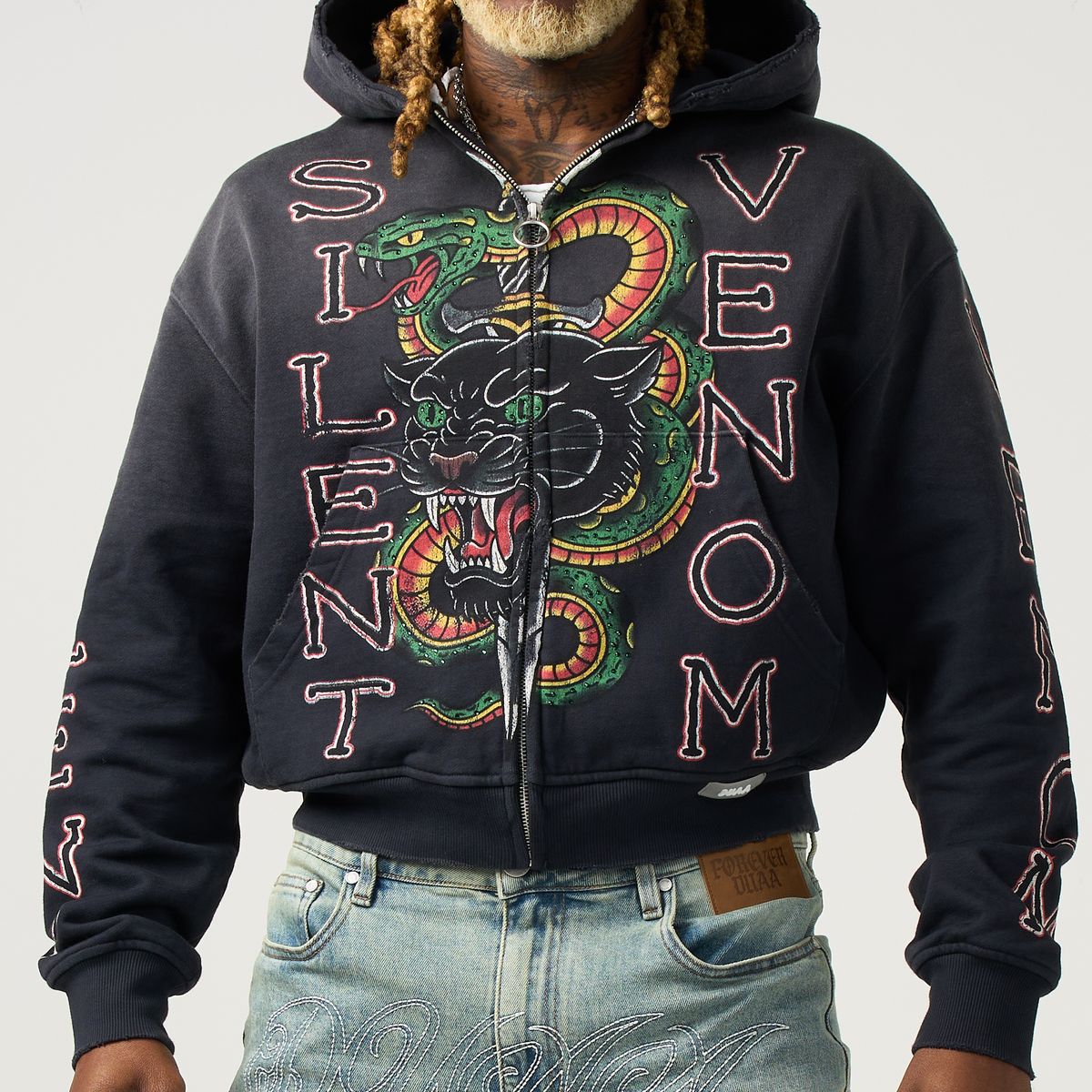 Snake Hoodie - Black / Green