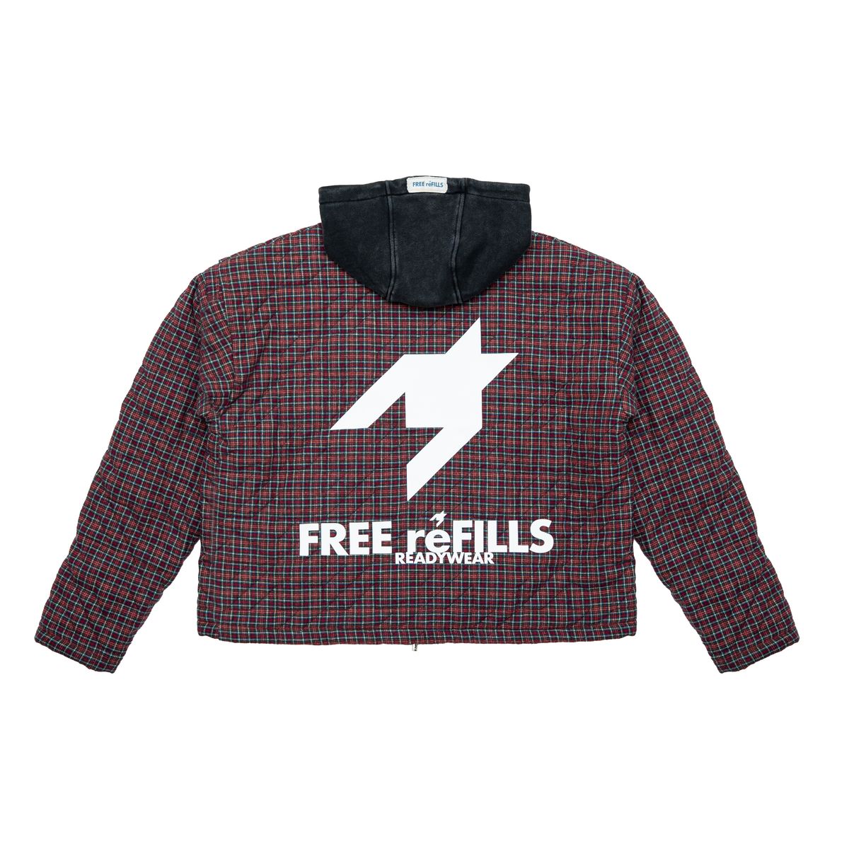 Quilted Flannel Zip Jacket - Black