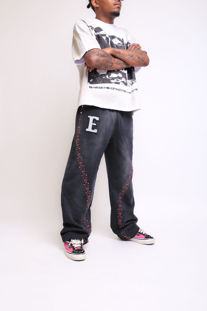 Cluster Zip Up Hoodie Sweatsuit - Black