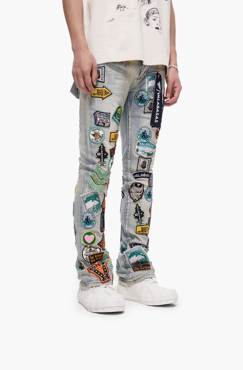 Axis Stacked Denim - Light Blue