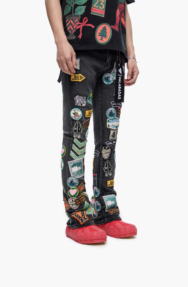 Axis Stacked Denim - Black / Grey Wash