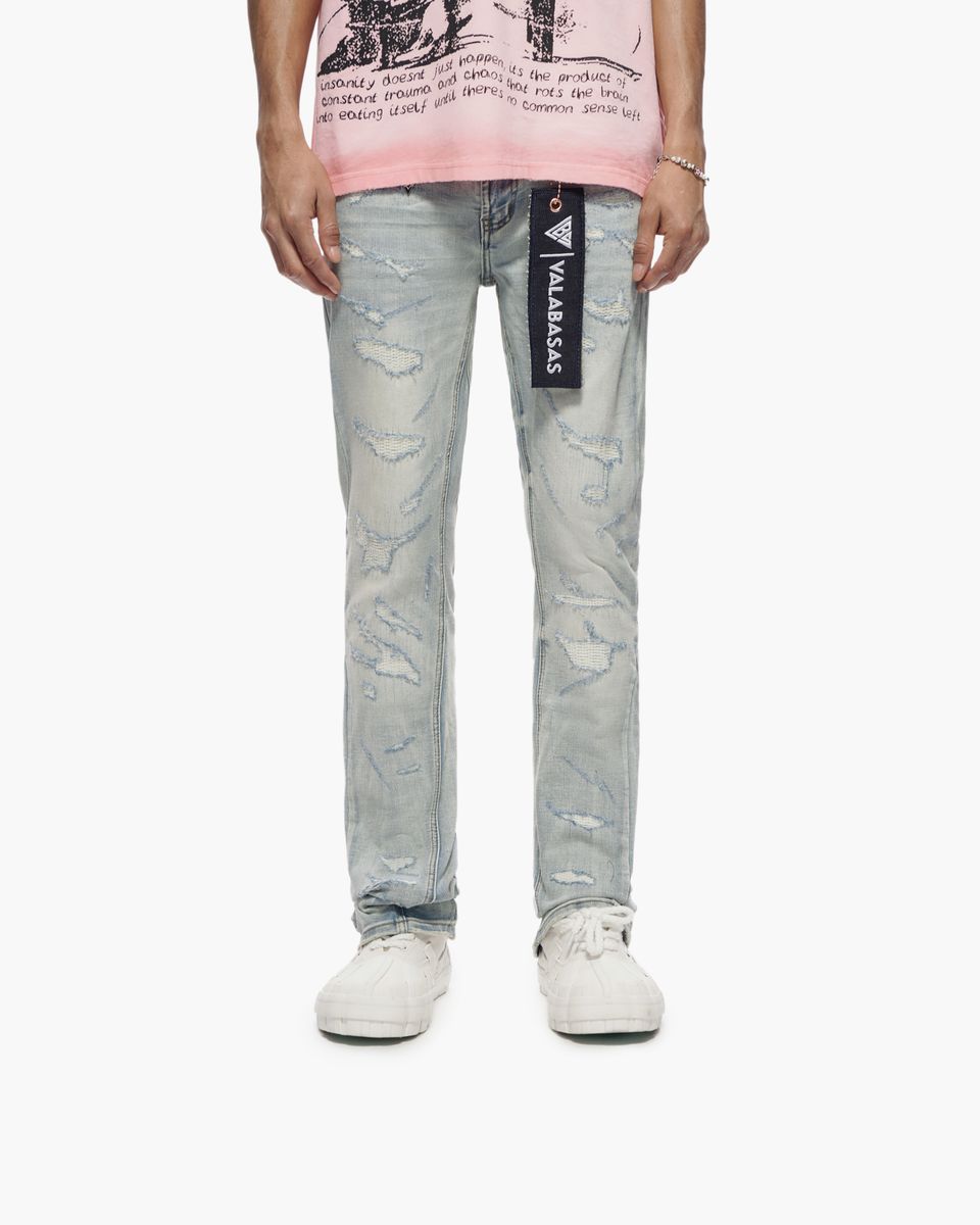 Trance Stacked Jeans - Light Blue