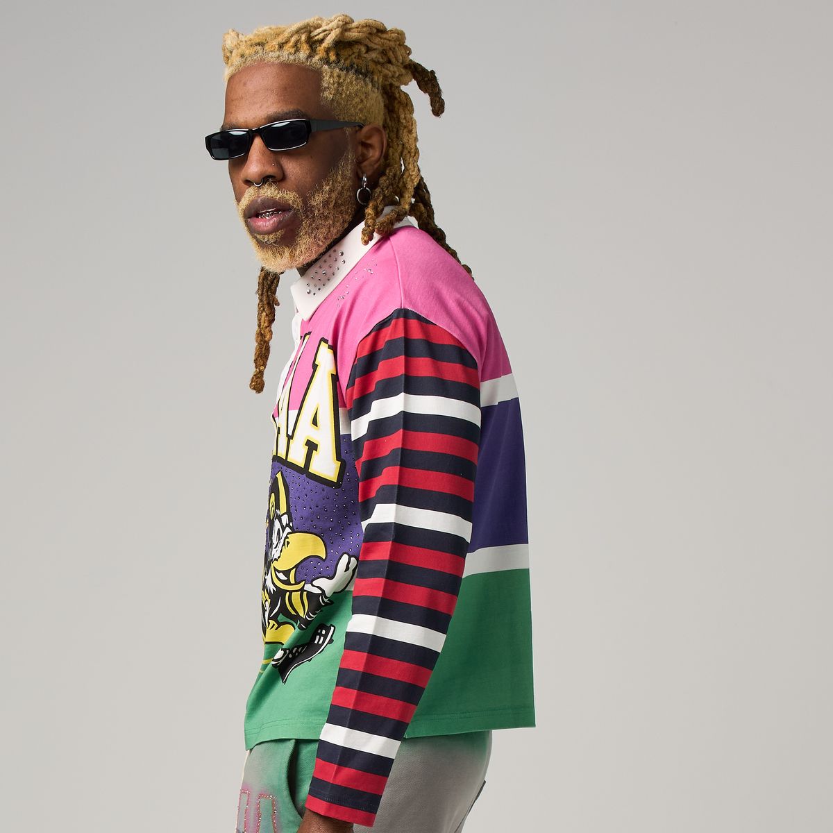 Sports Long Sleeve Polo - Pink