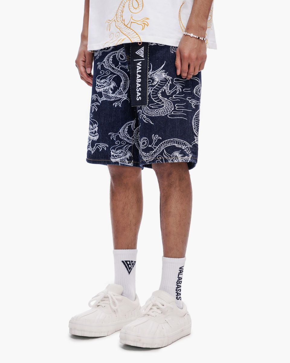 Ganru Denim Shorts - Dark Blue