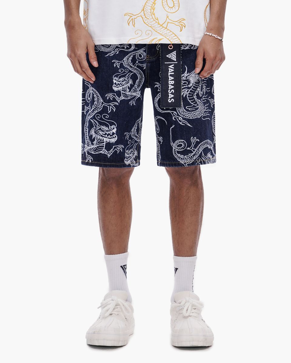 Ganru Denim Shorts - Dark Blue