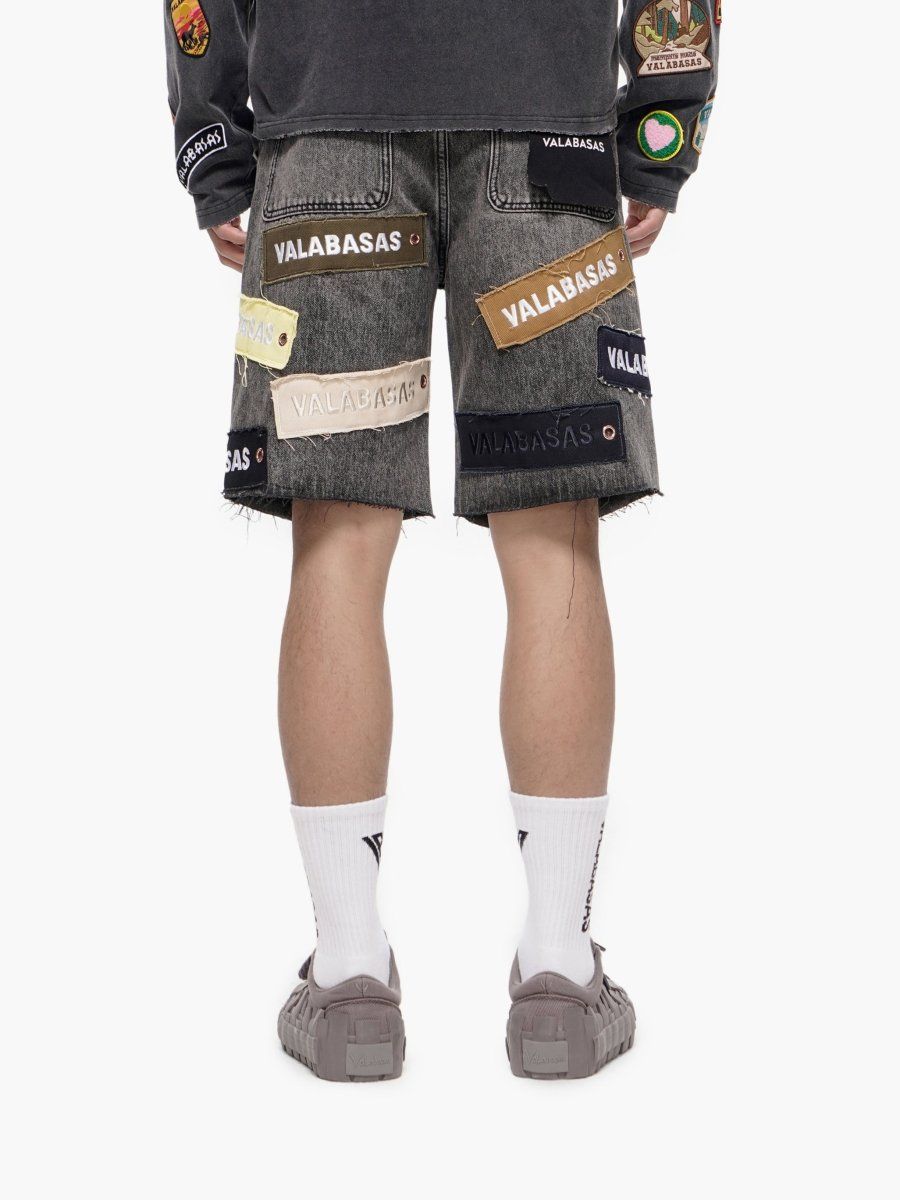 Banner Jean Shorts - Grey Wash