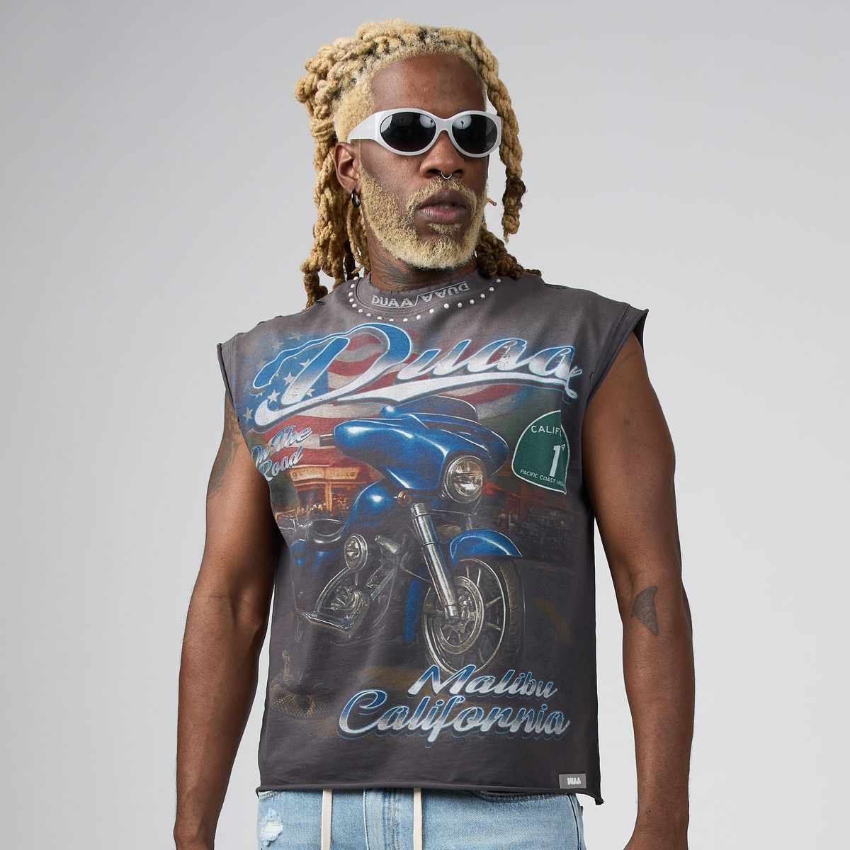 RIDER Cutoff T-Shirt - Grey