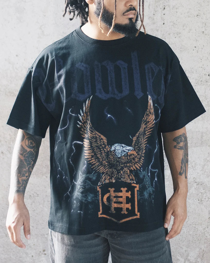 Eagle Wolf T Shirt - Black