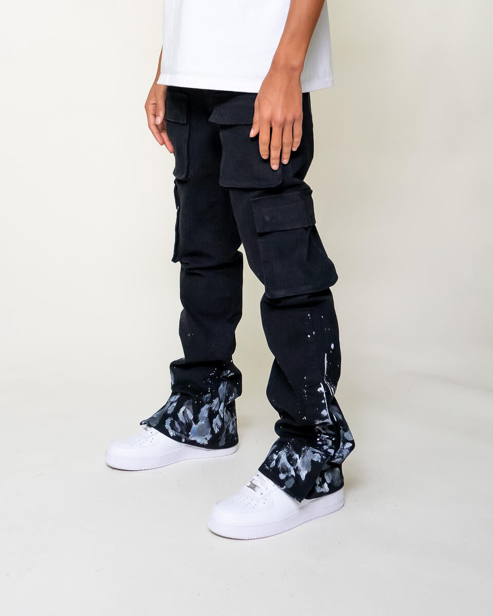 Snap Cargo Pants - Black
