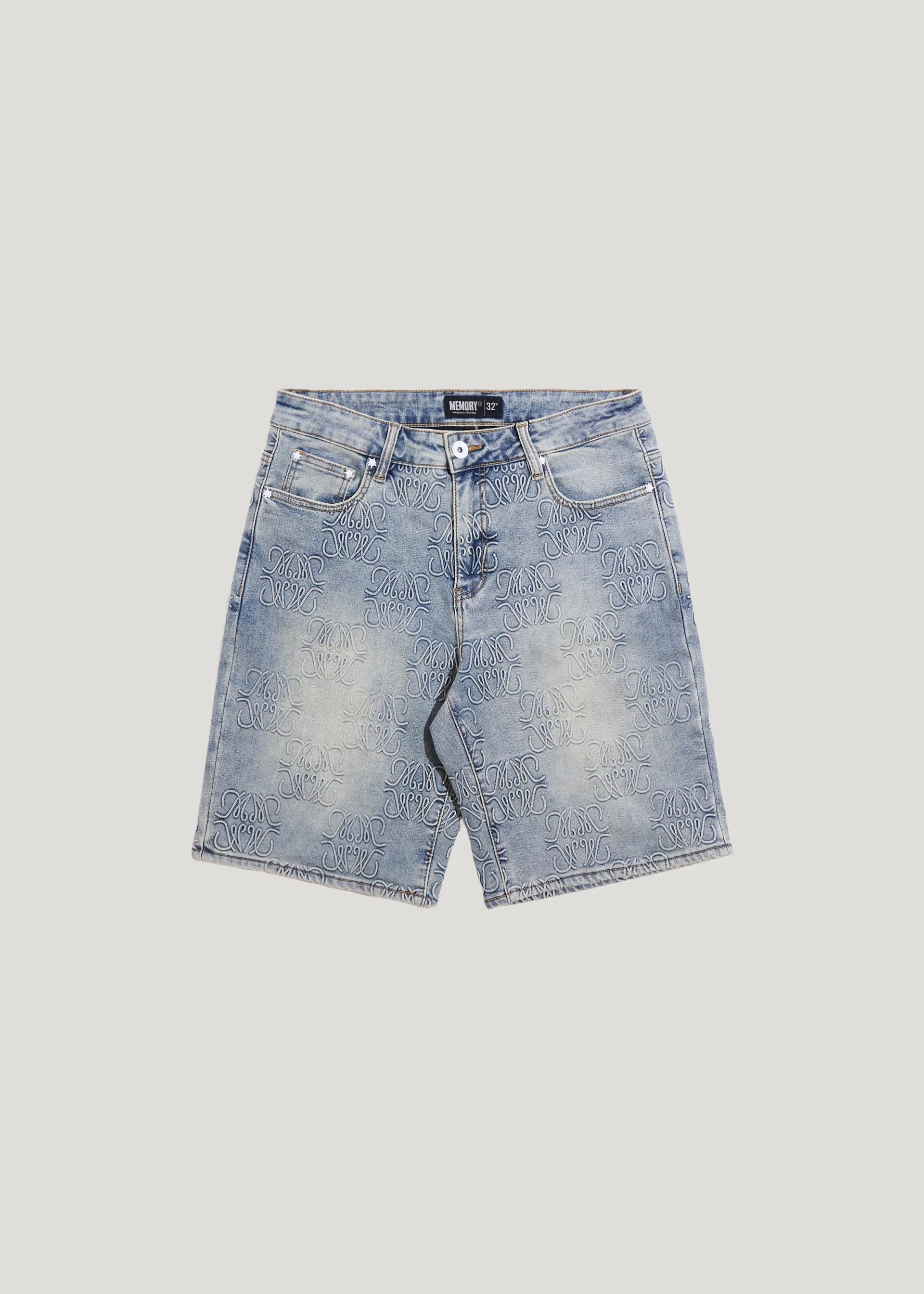 Monogram Denim Shorts - Blue Rinse