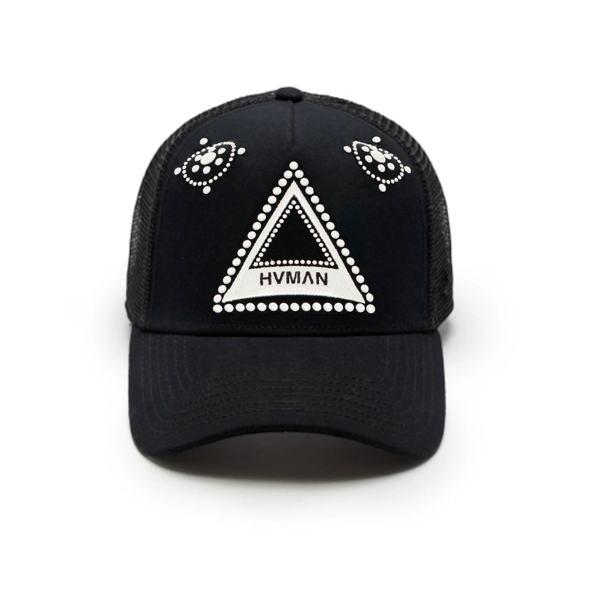 Hvman's Triangle Logo Mesh Trucker Hat - Black