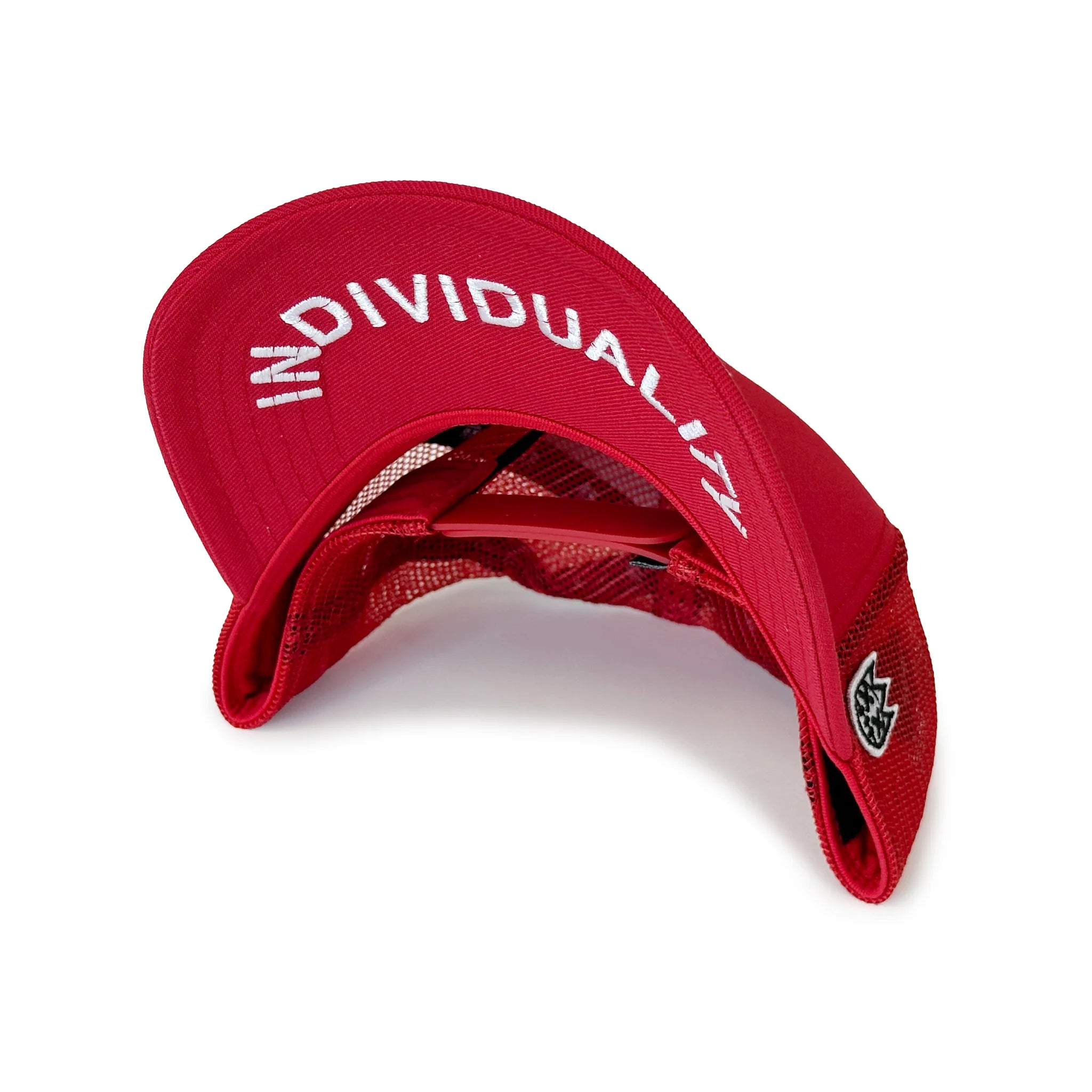 Clean Crystal Logo Mesh Back Trucker - Red