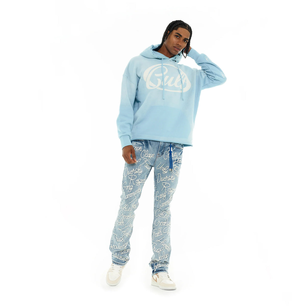 Community Pullover Novelty Hoodie - Blue Glow