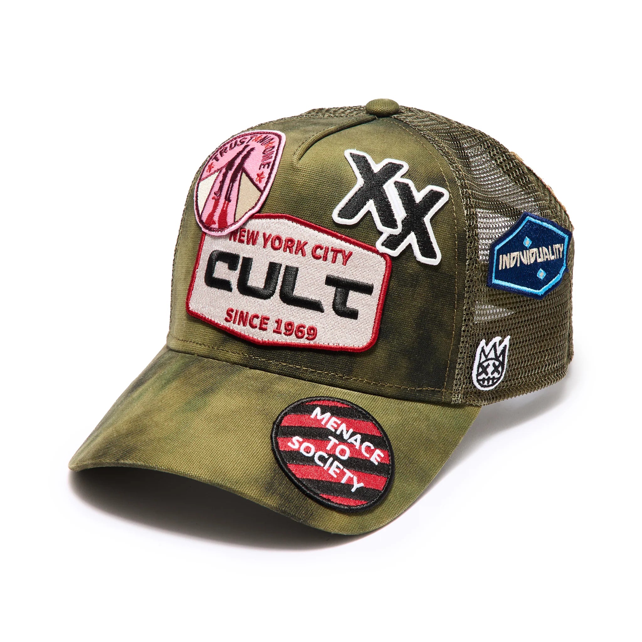 Mesh Back Trucker Hat - Camo Green