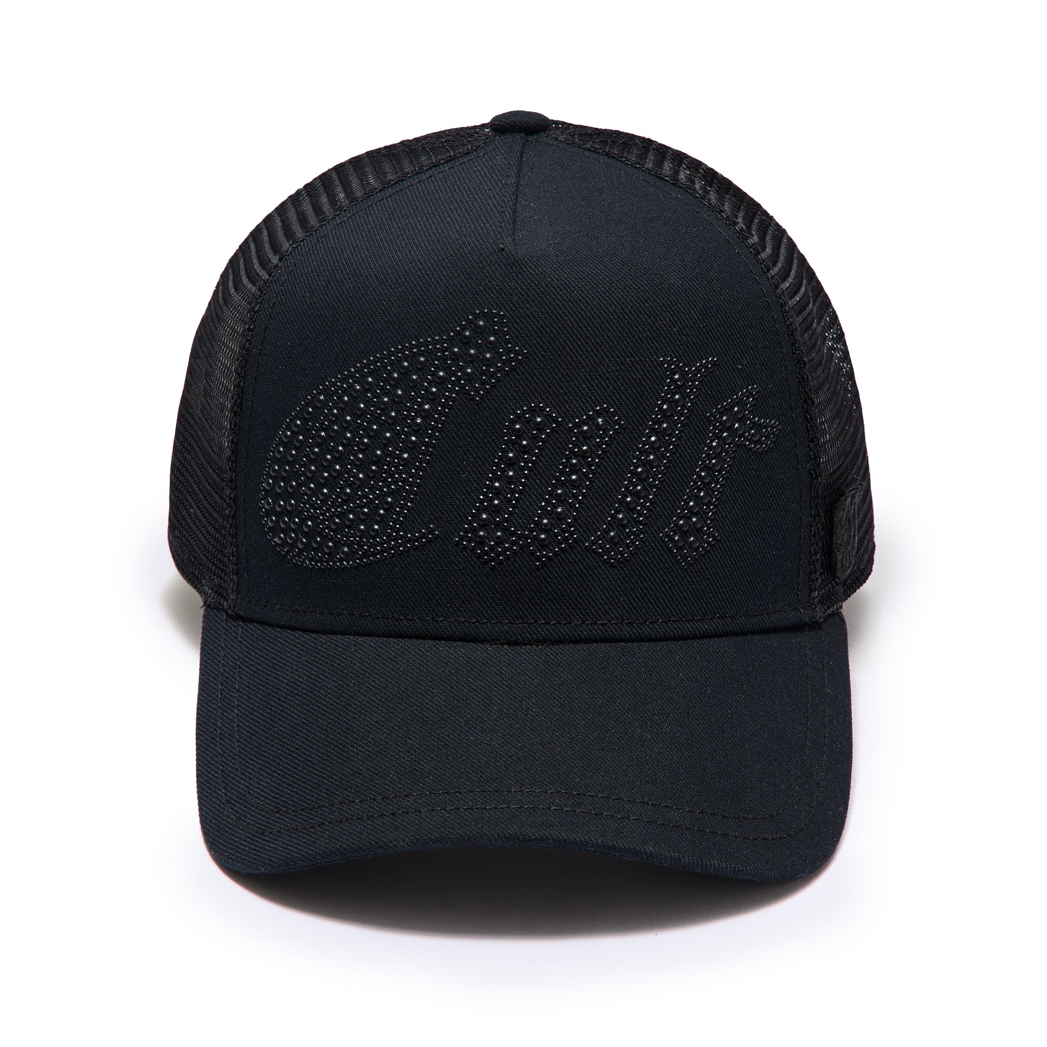 Metal Studs Mesh Back Trucker Hat - Black